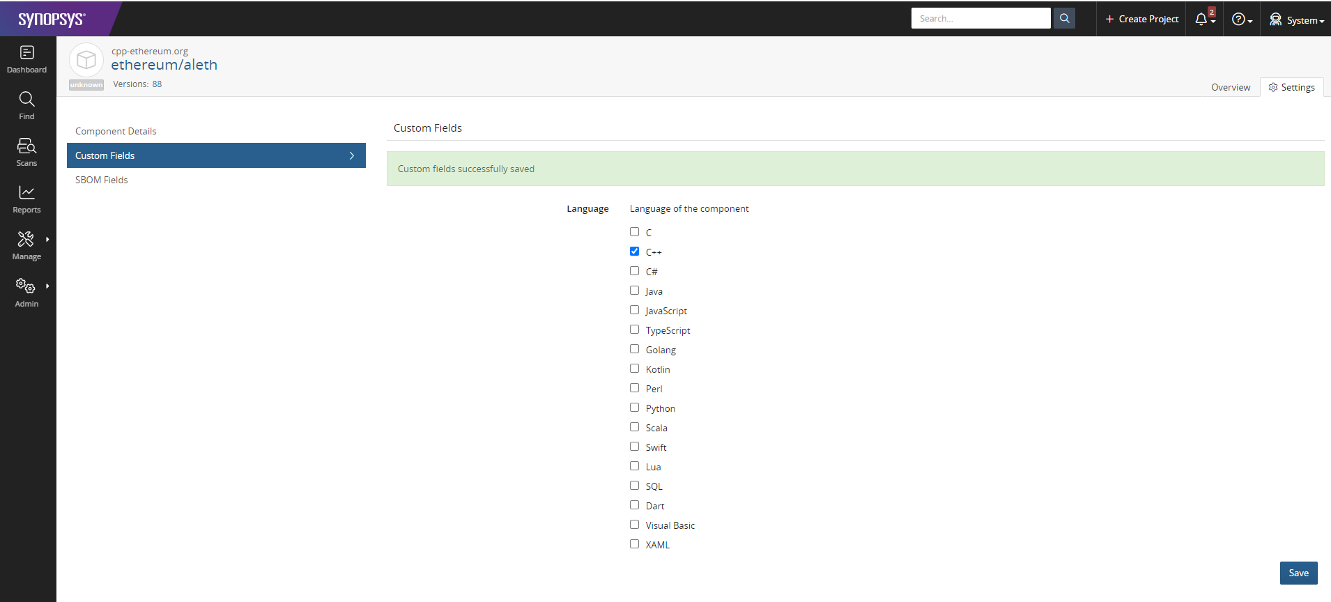 Set language for Ethereum